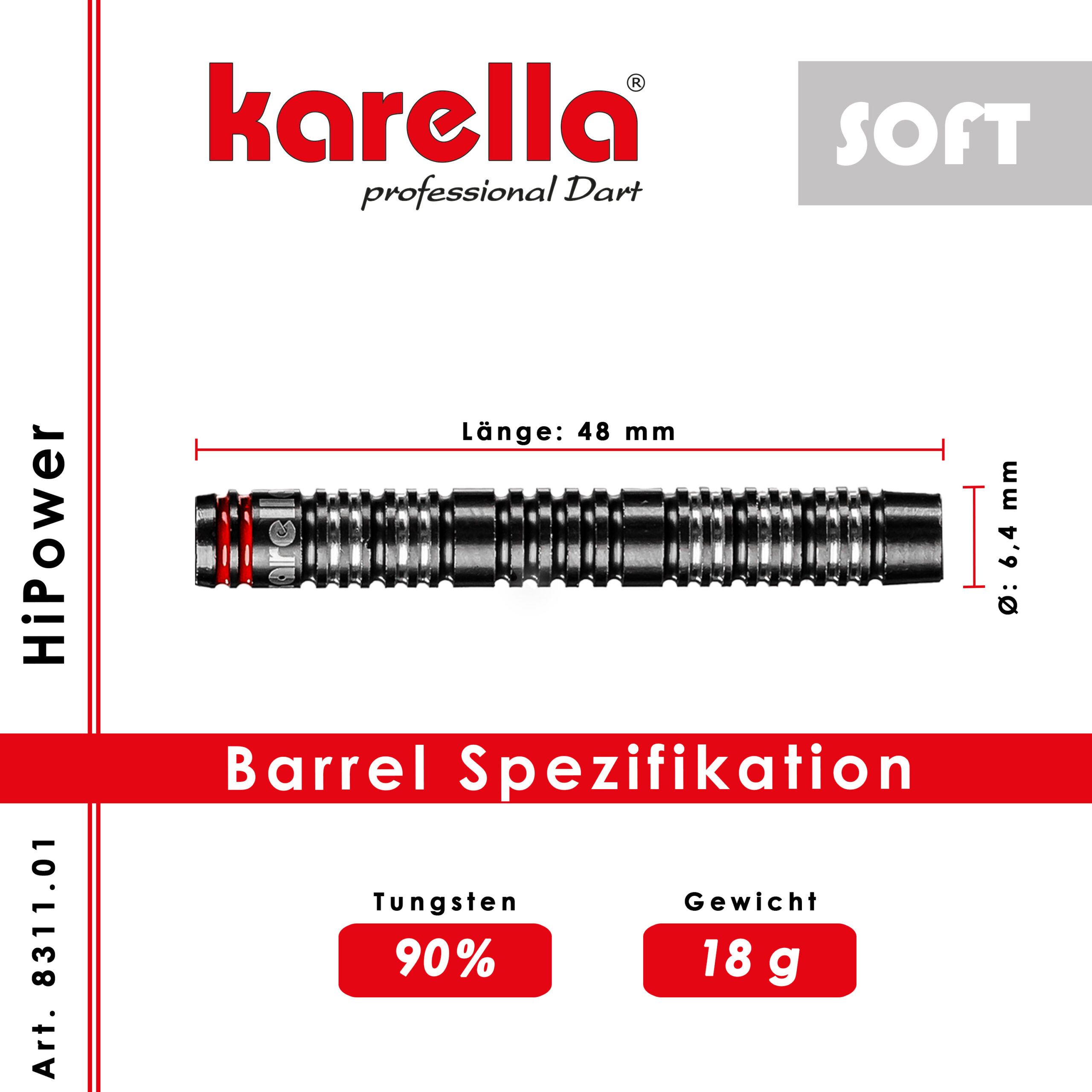 Karella - Softdart HiPower 90% Tungsten 18 gr. – Bild 7