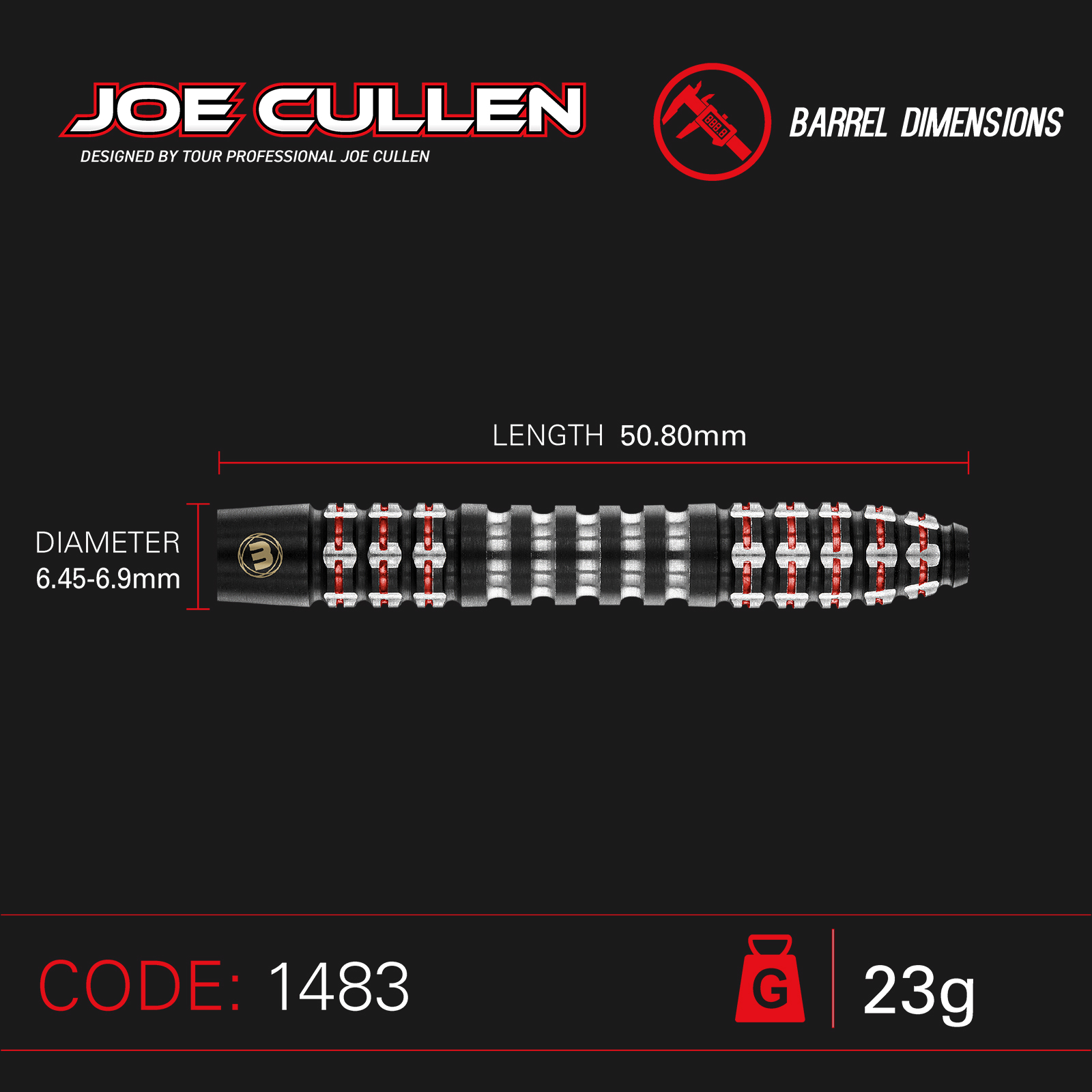 Winmau - Steeldart Joe Cullen Ignition 23 gr. – Bild 4