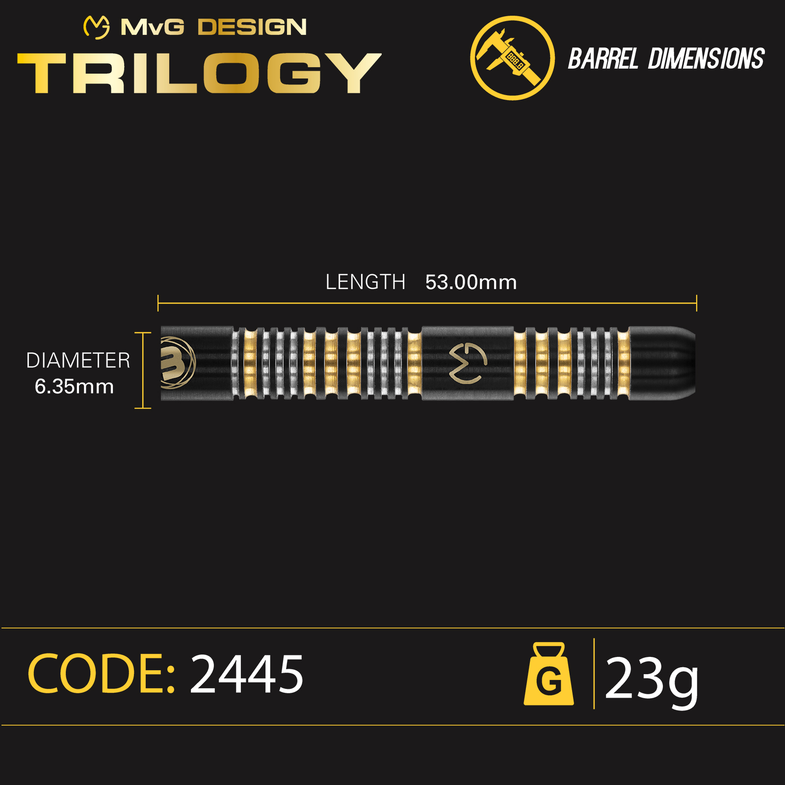 Winmau - Steeldart MvG Trilogy 23 gr. – Bild 4