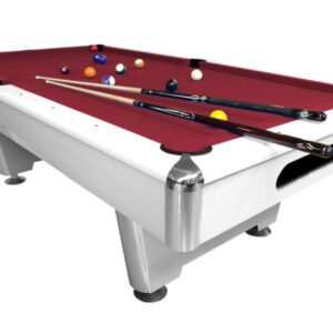 Billardtisch, Pool, Triumph, 7 ft. (Fuß), matt-weiß, 8 ft., Simonis 860 burgund