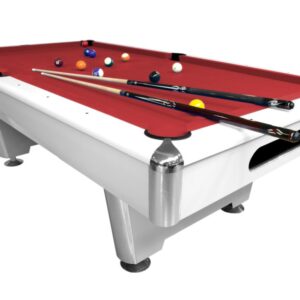 Billardtisch, Pool, Triumph, 7 ft. (Fuß), matt-weiß, Simonis 760 rot
