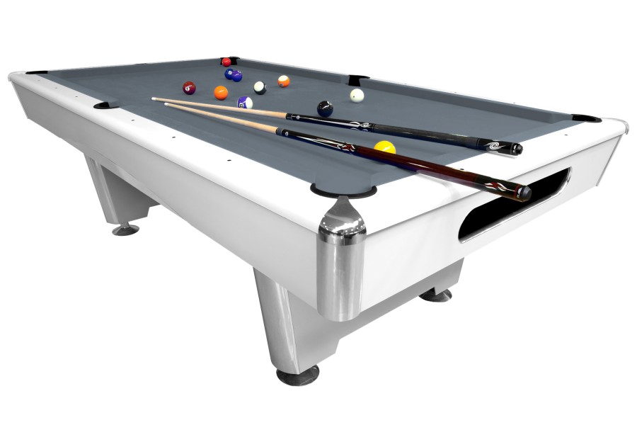 Billardtisch, Pool, Triumph, 7 ft. (Fuß), matt-weiß, 7 ft., Simonis 860 shark grey