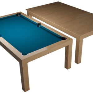 Billardtisch / Esstisch, Pool, Diner, eiche, 7 ft., Clubtuch elektrikblau
