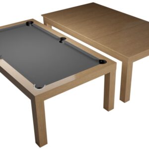Billardtisch / Esstisch, Pool, Diner, eiche, 7 ft., Clubtuch grau