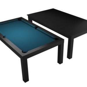 Billardtisch / Esstisch, Pool, Diner, 7 ft. (Fu&szlig;), matt-schwarz, Clubtuch elektrikblau