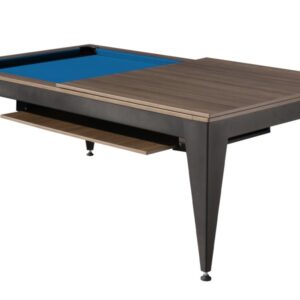 Billardtisch / Esstisch, Pool, Vancouver III, 7 ft. (Fuß), schwarz/braun, blaues Tuch