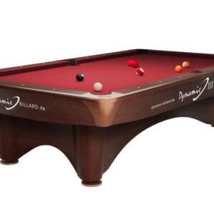 Billardtisch "Dynamic III", 9', braun, Pool, gebraucht, Simonis 760 rot