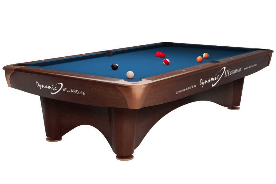 Billardtisch "Dynamic III", 9', braun, Pool, gebraucht, Simonis 760 royalblau