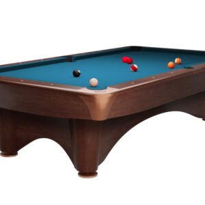 Billardtisch, Pool, Dynamic III, braun, 9 ft., Simonis 760 elektrikblau