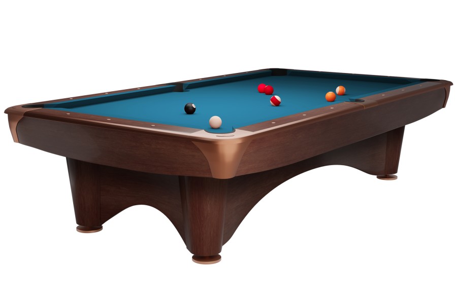 Billardtisch, Pool, Dynamic III, braun, 9 ft., Simonis 760 elektrikblau