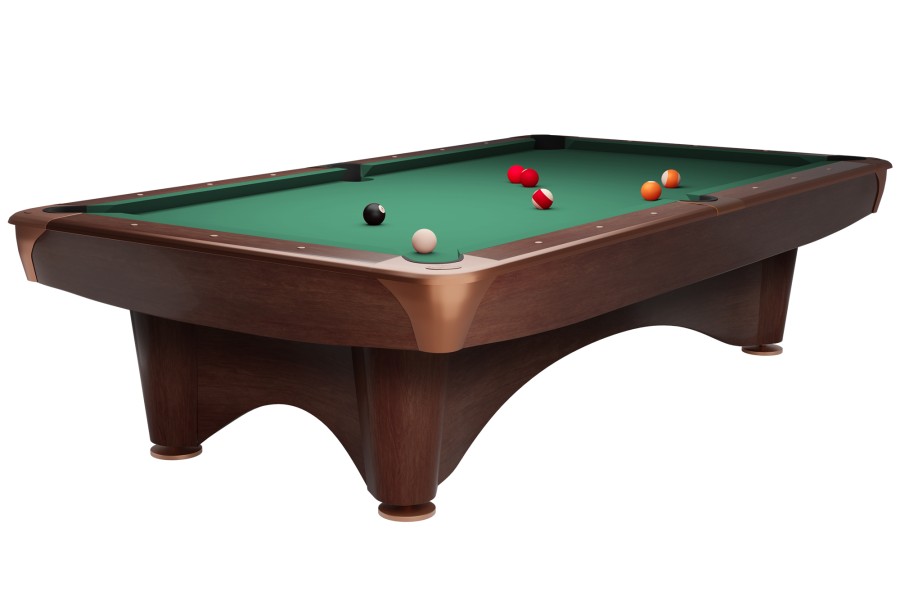 Billardtisch, Pool, Dynamic III, braun, 9 ft., Simonis 860 gelbgrün