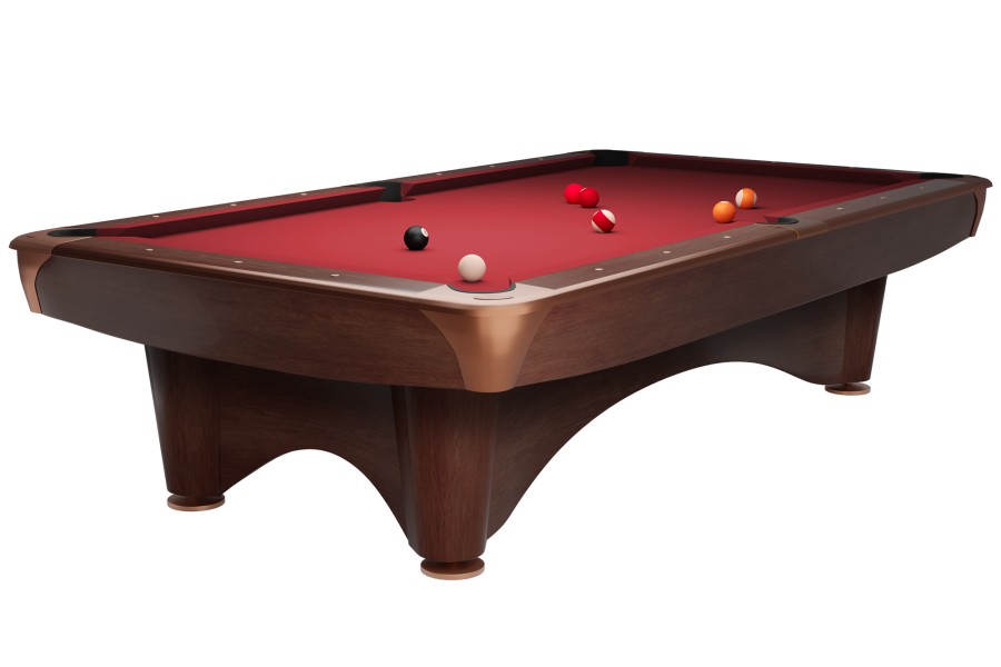 Billardtisch, Pool, Dynamic III, braun, 9 ft., Simonis 860 rot