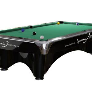 Billardtisch, gebraucht, Pool, Dynamic III, 9 ft. (Fuß), schwarz, Simonis 860 gelbgrün