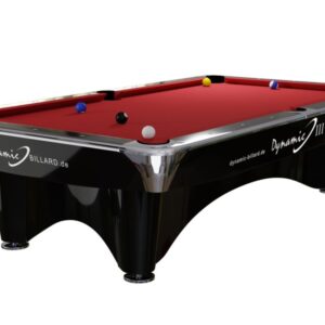 Billardtisch, gebraucht, Pool, Dynamic III, 9 ft. (Fuß), schwarz, Simonis 860 rot