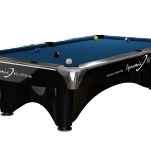 Billardtisch, gebraucht, Pool, Dynamic III, 9 ft. (Fuß), schwarz, Simonis 860 royalblau