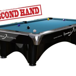 Billardtisch, gebraucht, Pool, Dynamic III, 9 ft. (Fuß), schwarz, Simonis 860 turnierblau