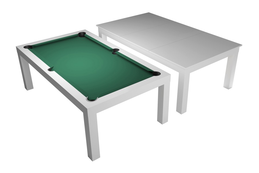 Billardtisch / Esstisch, Pool, Mozart, 7 ft. (Fuß), matt-weiß