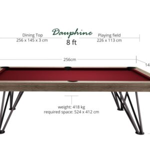 Billardtisch, Pool, Rasson Dauphine, gebeizte Eiche, 8 ft.