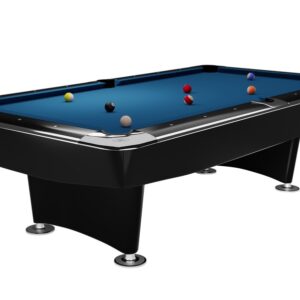 Billardtisch, Pool, Dynamic II, 9 ft. (Fuß), schwarz glänzend, Simonis 760 royalblau