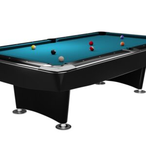 Billardtisch, Pool, Dynamic II, 9 ft. (Fuß), schwarz glänzend, Simonis 860 turnierblau
