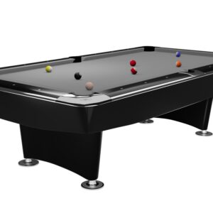 Billardtisch, Pool, Dynamic II, 9 ft. (Fuß), schwarz glänzend, Simonis 760 grau
