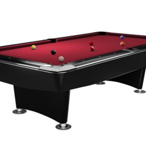 Billardtisch, Pool, Dynamic II, 9 ft. (Fuß), schwarz glänzend, Simonis 860 rot