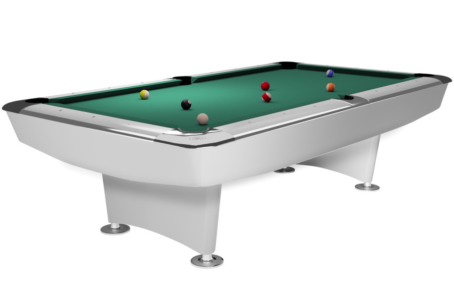 Billardtisch, Pool, Dynamic II, 7 ft. (Fuß), glänzend-weiß, Simonis 860 gelbgrün