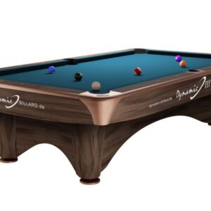 Billardtisch, Pool, Dynamic III, 9 ft. (Fuß), modern-braun, gebraucht, Simonis 760 elektrikblau