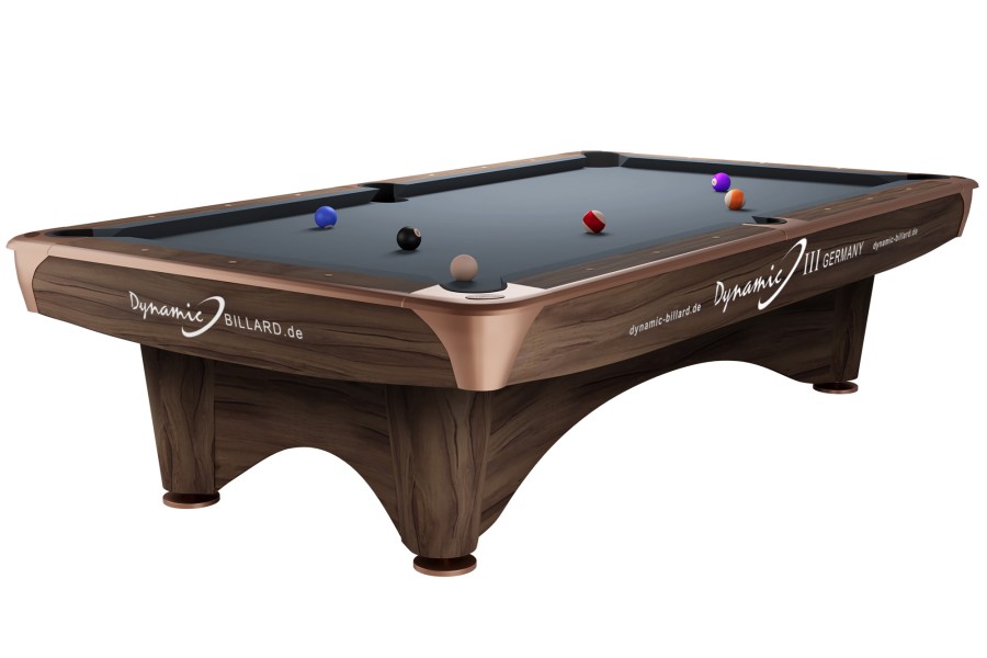 Billardtisch, Pool, Dynamic III, 9 ft. (Fuß), modern-braun, gebraucht, Simonis 860 shark grey