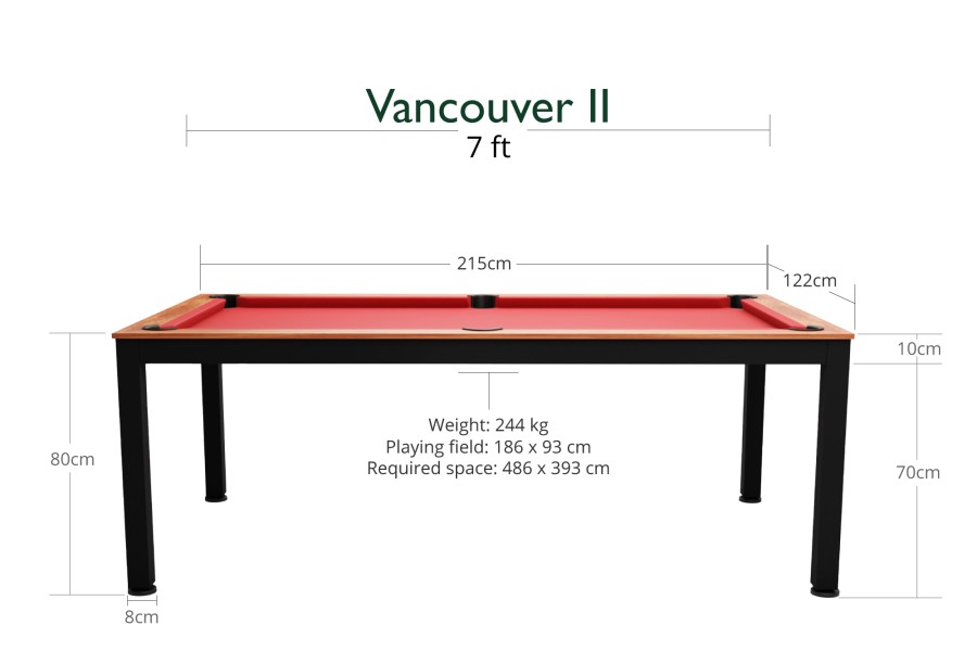 Billardtisch / Esstisch, Pool, Vancouver II, 7 ft. (Fuß) – Bild 5