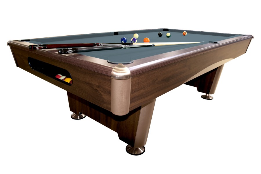 Billardtisch, Pool, Triumph Plus, braun, 8 ft., Simonis 860 puderblau