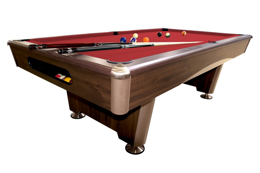 Billardtisch, Pool, Triumph Plus, braun, 8 ft., Simonis 760 rot